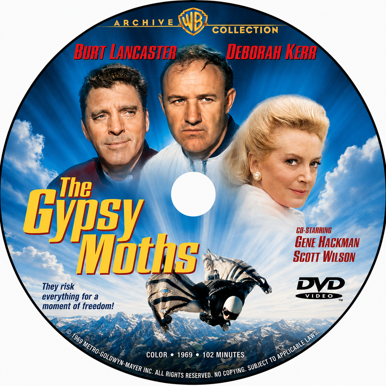 THE GYPSY MOTHS (1969) Burt Lancaster, Deborah Kerr, Gene Hackman, Scott Wilson, Bonnie Bedelia - DVD NO CASE