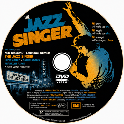 THE JAZZ SINGER (1980) - Starring - Neil Diamond, Leonard Rosenman, Richard Bennett - PUBLIC DOMAIN DVD ONLY NO CASE