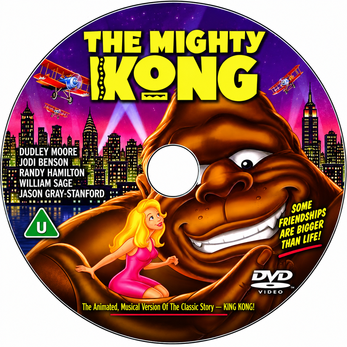 THE MIGHTY KONG (1998)  Dudley Moore • Jodi Benson • Randy Hamilton • William Sage • Jason Gray-Stanford  - Public Domain Movie DVD NO CASE