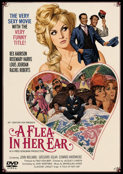A FLEA IN HER EAR (1968) Rex Harrison,Rosemary Harris,Louis Jourdan,Rachel Roberts Public Domain DVD NO CASE