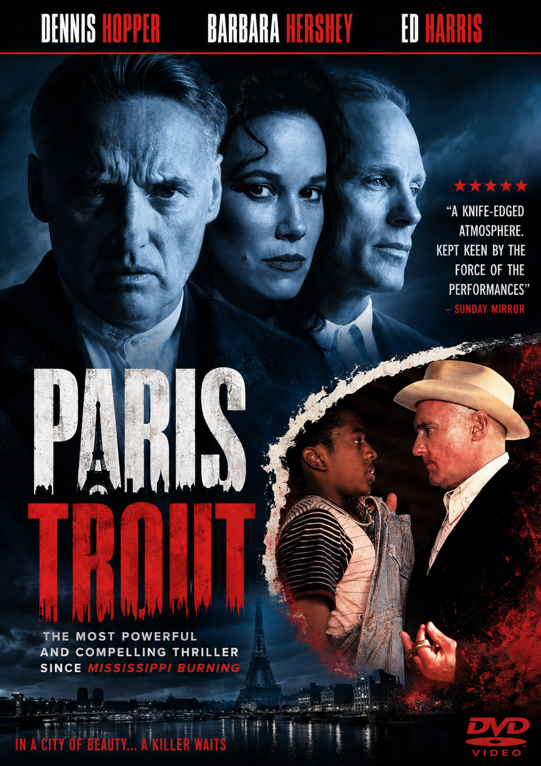 PARIS TROUT (1991) Dennis Hopper • Barbara Hershey • Ed Harris  - Public Domain DVD NO CASE RARE !