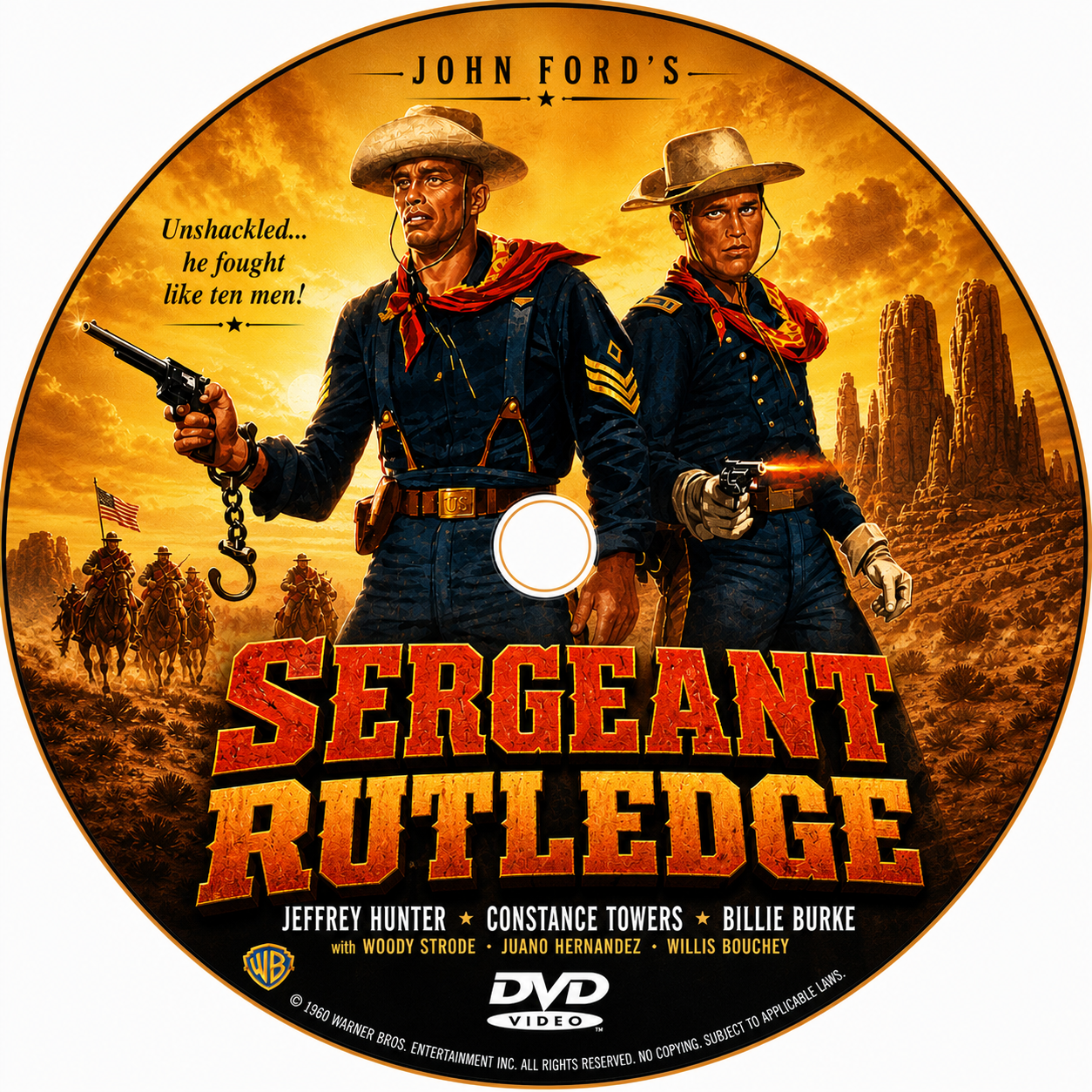 SERGEANT RUTLEDGE (1960) Billie Burke - Public Domain DVD NO CASE
