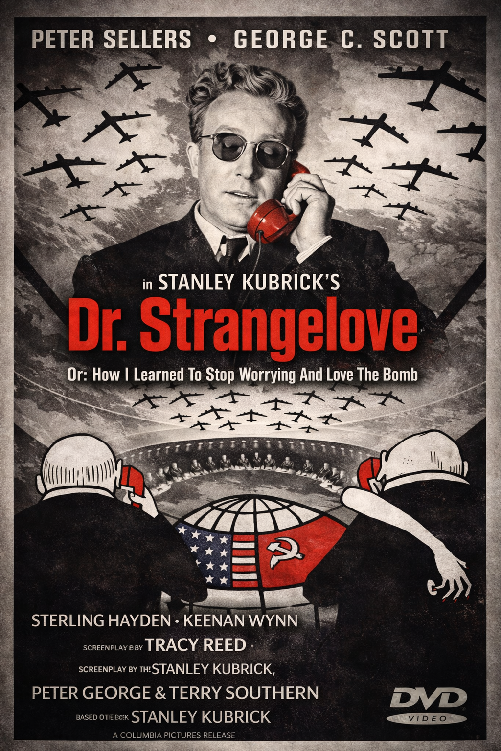 DR. STRANGELOVE (1964)  Peter Sellers ,George C. Scott ,Sterling Hayden ,Keenan Wynn ,Slim Pickens ,Tracy Reed - Public Domain Movie DVD NO CASE )