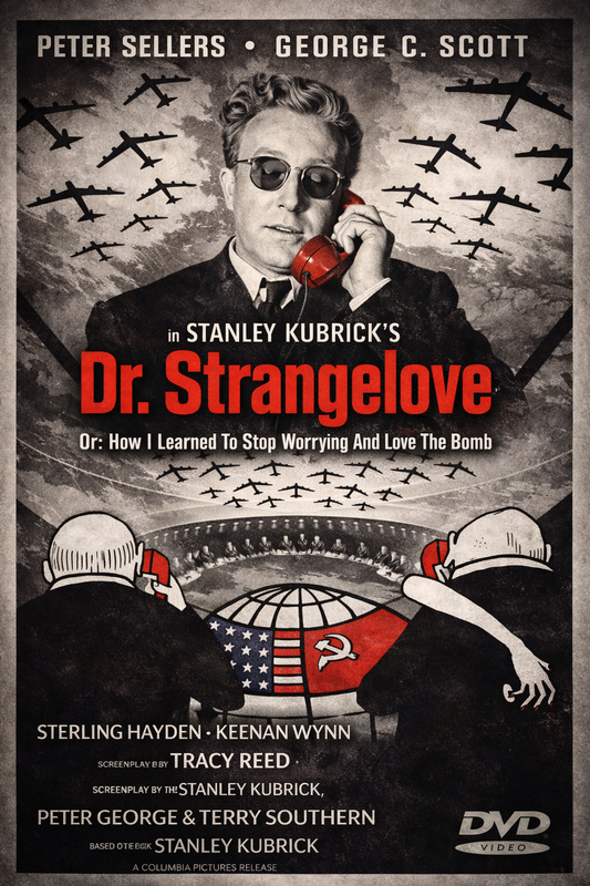 DR. STRANGELOVE (1964)  Peter Sellers ,George C. Scott ,Sterling Hayden ,Keenan Wynn ,Slim Pickens ,Tracy Reed - Public Domain Movie DVD NO CASE )