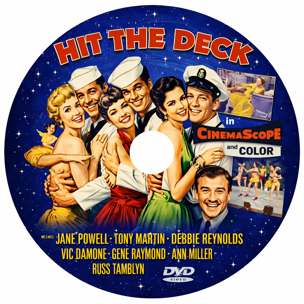 HIT THE DECK (1955) Debbie Reynolds - Public Domain Movie DVD NO CASE
