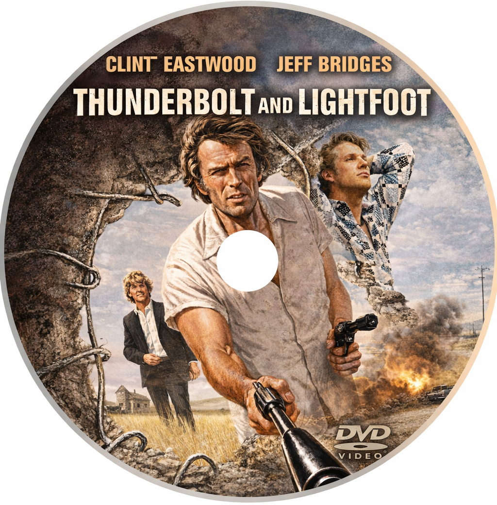 THUNDERBOLT AND LIGHTFOOT (1974) Clint Eastwood ,Jeff Bridges ,George Kennedy  - Public Domain Movie DVD NO CASE