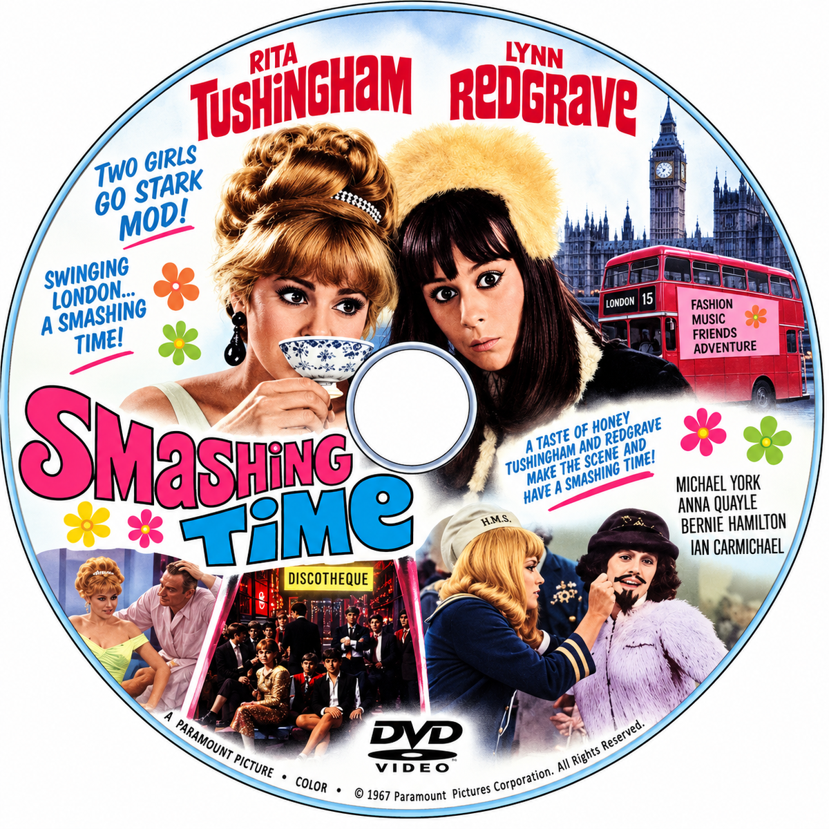SMASHING TIME  (1967) IIrene Handl, Michael York, Rita Tushingham, Anna Quayle - Public Domain DVD NO CASE