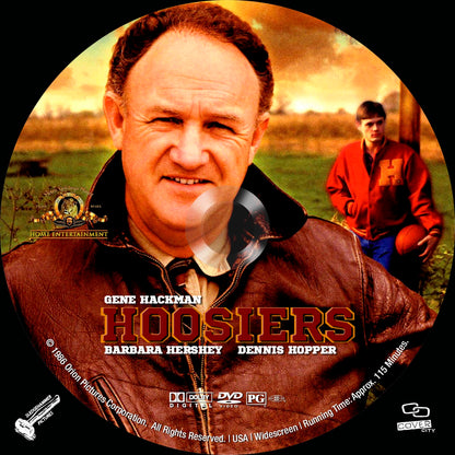 HOOSIERS (1986) Gene Hackman, Barbara Hershey, Sheb Wooley, Dennis Hopper, Fern Persons - PUBLIC DOMAIN DVD ONLY NO CASE