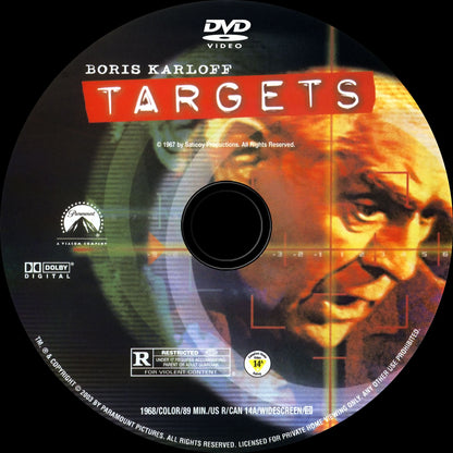 TARGETS (1968) Boris Karloff,Tim O'Kelly,Nancy Hsueh,James Brown,Sandy Baron - Public Domain Movie DVD NO CASE