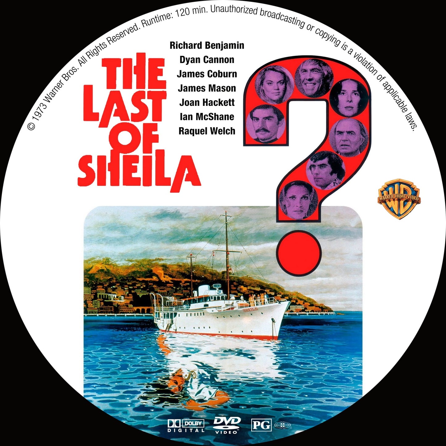 THE LAST OF SHEILA (1973) Dyan Cannon, Richard Benjamin, James Coburn, Joan Hackett, James Mason - Public Domain Movie DVD NO CASE