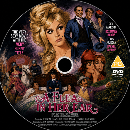 A FLEA IN HER EAR (1968) Rex Harrison,Rosemary Harris,Louis Jourdan,Rachel Roberts Public Domain DVD NO CASE