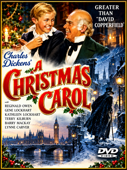A CHRISTMAS CAROL (1938) REGINALD OWEN - DVD, Public Domain DVD NO CASE