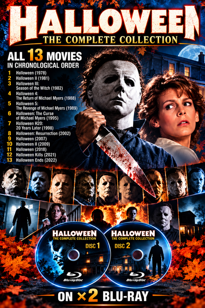HALLOWEEN - THE COMPLETE 13 MOVIE COLLECTION 1978–2022 X 2 BLU-RAY