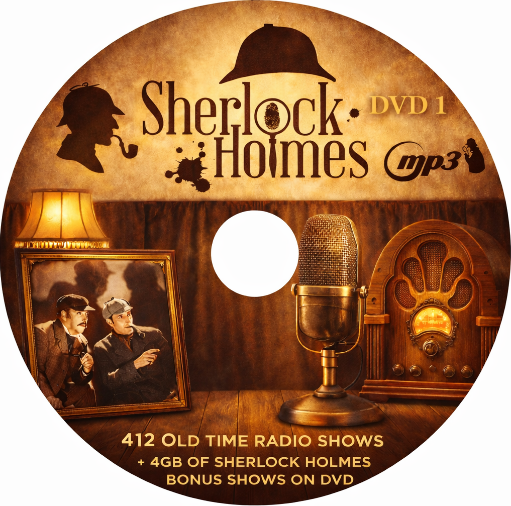 SHERLOCK HOLMES 412 OLD TIME RADIO SHOWS+4GB BONUS SHERLOCK MP3 Audio DVDROMs