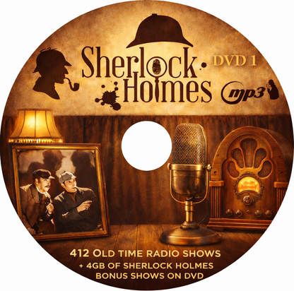 SHERLOCK HOLMES 412 OLD TIME RADIO SHOWS+4GB BONUS SHERLOCK MP3 Audio DVDROMs