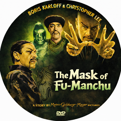 THE MASK OF FU MANCHU  (1932) Christopher Lee - Public Domain DVD NO CASE