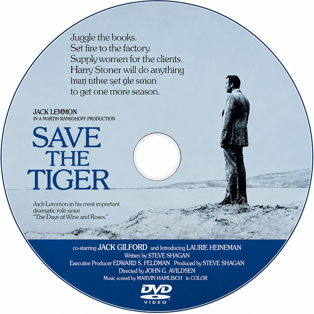 SAVE THE TIGER (1973)  Jack Lemmon, Jack Gilford, Laurie Heineman, Thayer David, Lara Parker, Liv Lindeland- Public Domain Movie DVD NO CASE