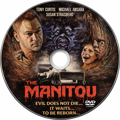 THE MANITOU (1978) Tony Curtis,Michael Ansara,Susan Strasberg,Stella Stevens,Jon Cedar,Ann Sothern,Burgess Meredith - Public Domain DVD NO CASE RARE !