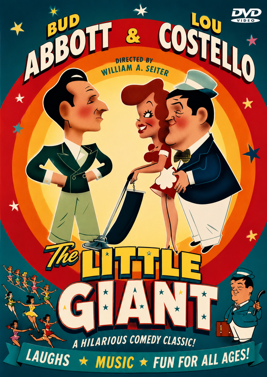 THE LITTLE GIANT  (1943) Bud Abbott, Lou Costello, Brenda Joyce, Jacqueline deWit, Margaret Dumont - VERY RARE DELETED TITLE ! - DVD NO CASE