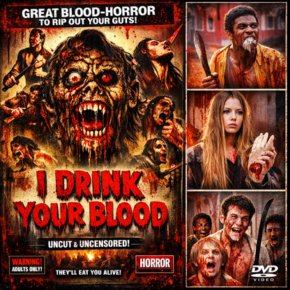 I DRINK YOUR BLOOD  (1970) B MOVIE HORROR - Public Domain DVD NO CASE