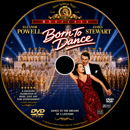 BORN TO DANCE (1936) Eleanor Powell,James Stewart, Public Domain DVD NO CASE