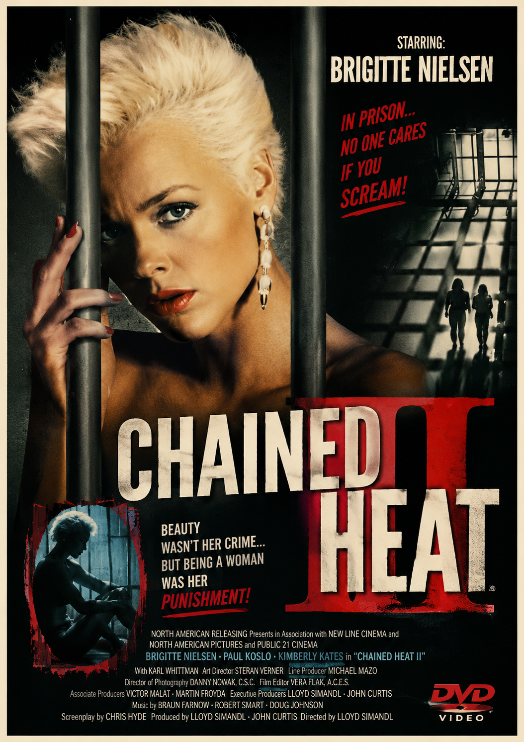 CHAINED HEAT 2 (1993) Brigitte Nielsen, Paul Koslo, Kimberley Kates - Public Domain Movie DVD NO CASE