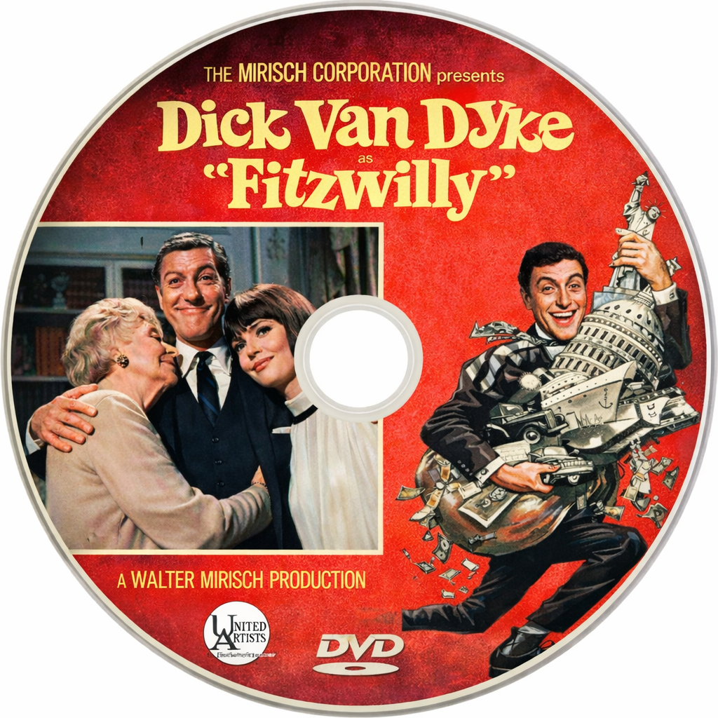 FITZWILLY (1967) Dick Van Dyke, Barbara Feldon -  Public Domain DVD NO CASE