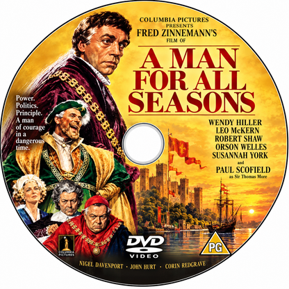 A MAN FOR ALL SEASONS (1966) Paul Scofield, Wendy Hiller, Leo McKern, Robert Shaw, Orson Welles, Susannah York, Nigel Davenport, Corin Redgrave , John Hurt• - DVD NO CASE