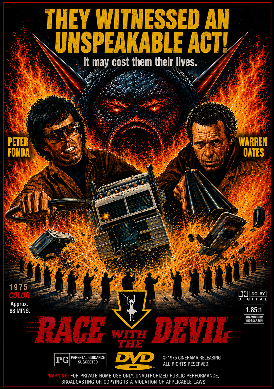 RACE WITH THE DEVIL (1975) Peter Fonda - Public Domain Movie DVD NO CASE