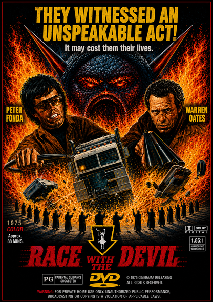 RACE WITH THE DEVIL (1975) Peter Fonda - Public Domain Movie DVD NO CASE