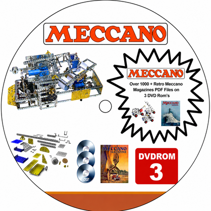 MECCANO MAGAZINES 1000 + MANUALS & PROJECTS ETC COLLECTION ALL EDITIONS FROM 1906-1989 on X3 DVDROM's + Manuals