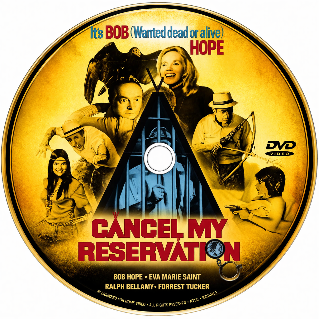CANCEL MY RESERVATION (1972) Bob Hope, Eva Marie Saint, Ralph Bellamy, Forrest Tucker, Anne Archer - Public Domain Movie DVD NO CASE