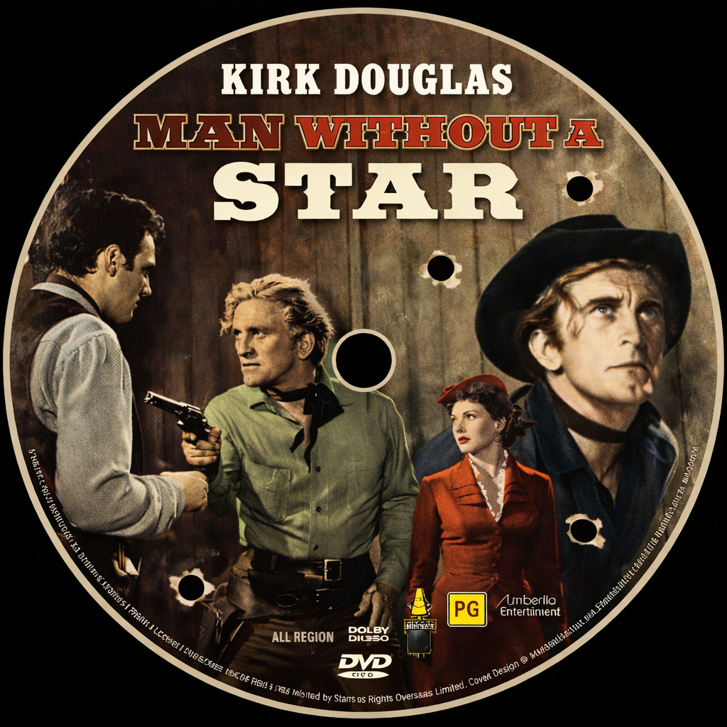 MAN WITHOUT A STAR (1955) Kirk Douglas,Jeanne Crain,Claire - Public Domain DVD NO CASE RARE !