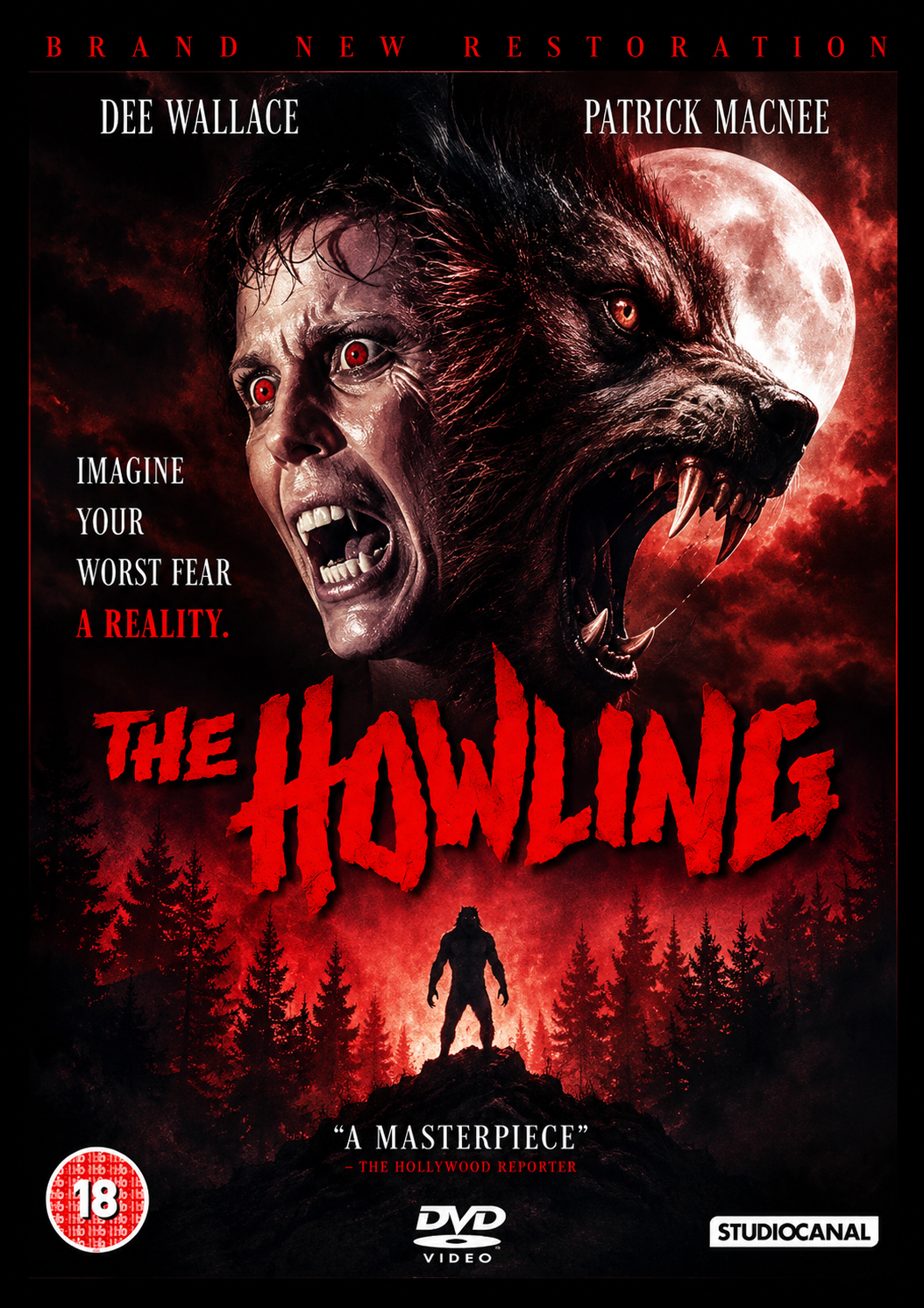 THE HOWLING (1981) Dee Wallace,Patrick Macnee,Dennis Dugan,Christopher Stone,John Carradine - Public Domain DVD NO CASE RARE !