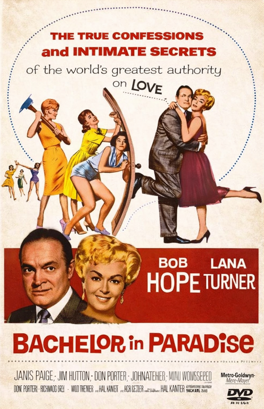 BACHELOR IN PARADISE (1961) Bob Hope ,Lana Turner ,Janis Paige ,Paula Prentiss - DVD Public Domain DVD NO CASE