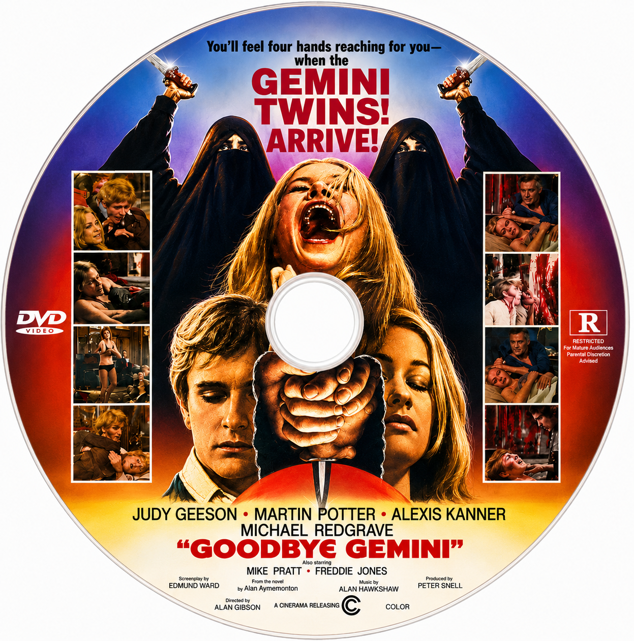 GOODBYE GEMINI (1970) Judy Geeson,Michael Redgrave,Martin Potter- Public Domain Movie DVD NO CASE
