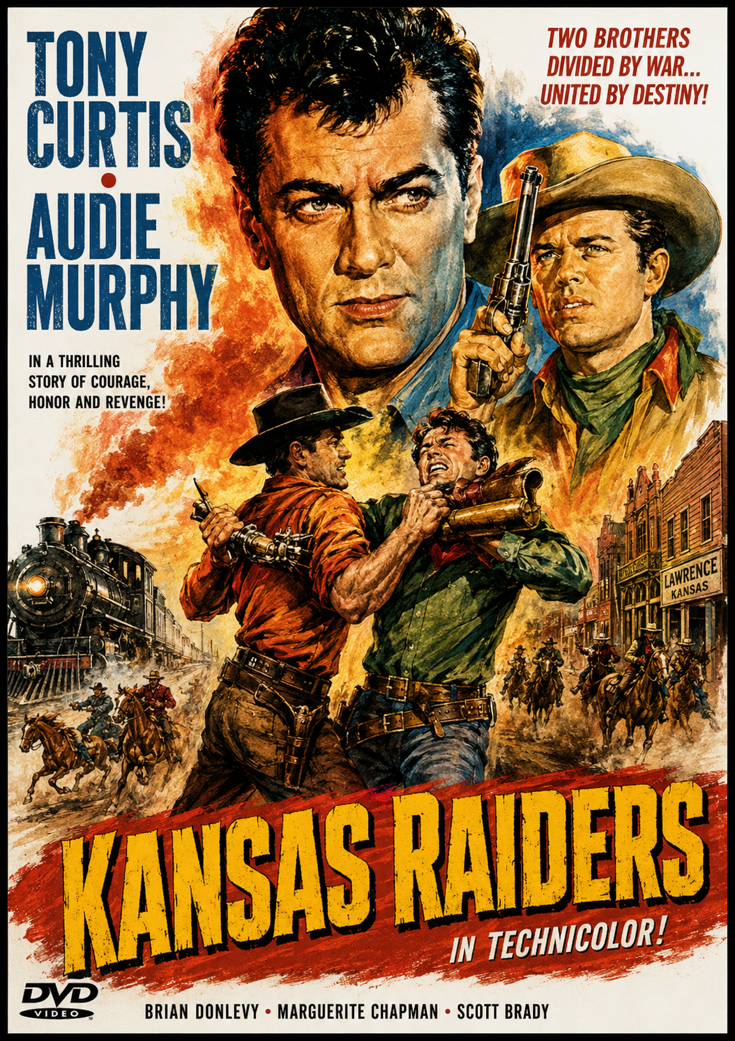 KANSAS RAIDERS (1950) Tony Curtis, Audie Murphy, Brian Donlevy, Marguerite Chapman, Scott Brady - DVD NO CASE