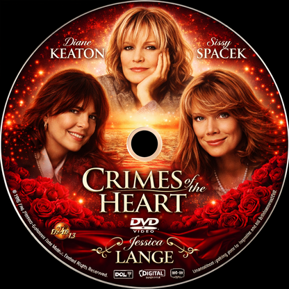 CRIMES OF THE HEART (1986) Diane Keaton, Jessica Lange, Sissy Spacek, Sam Shepard, Tess Harper - Public Domain Movie DVD NO CASE