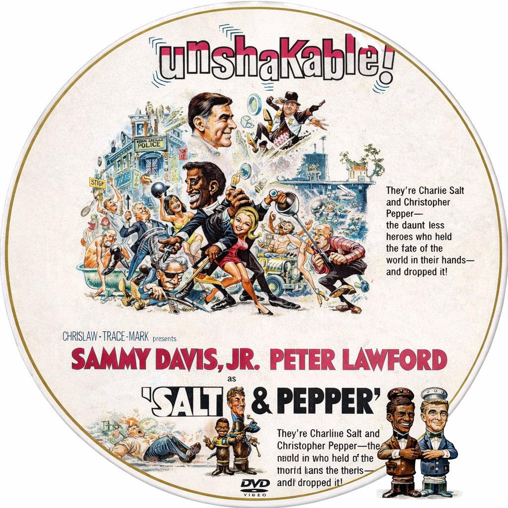 SALT & PEPPER (1968) Sammy Davis Jnr,Peter Lawford -  Public Domain DVD NO CASE