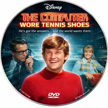 THE COMPUTER WORE TENNIS SHOES (1969) Kurt Russell, Cesar Romero, Joe Flynn - Public Domain Movie DVD NO CASE