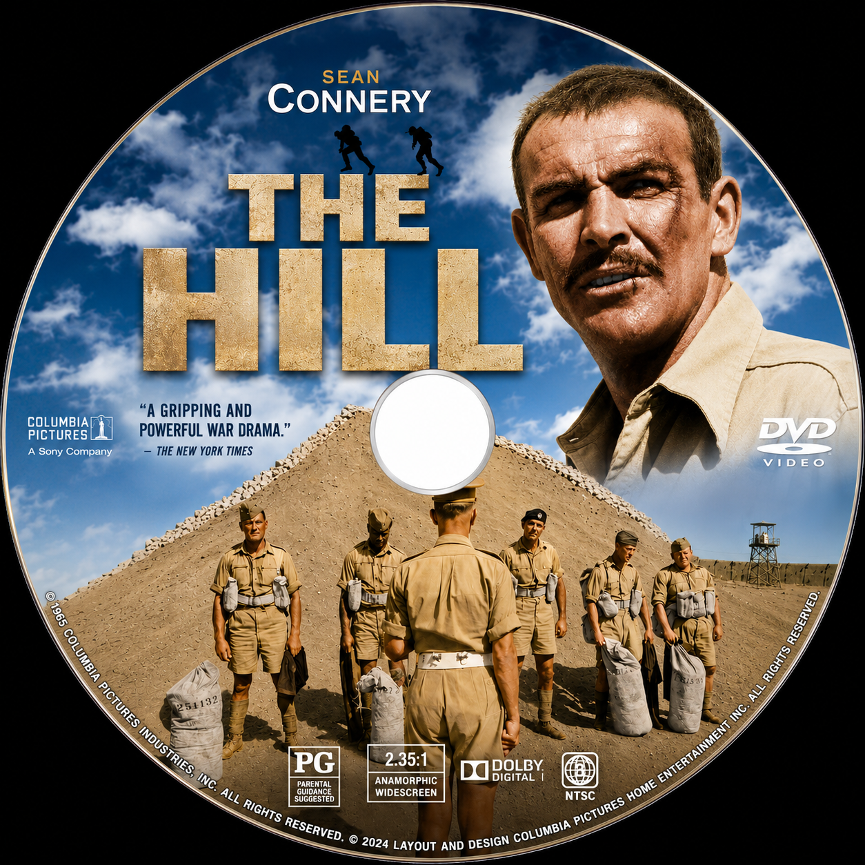 THE HILL (1965) Sean Connery, Roy Kinnear - Public Domain DVD NO CASE