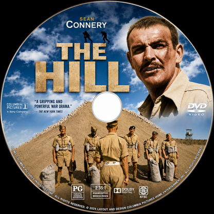 THE HILL (1965) Sean Connery, Roy Kinnear - Public Domain DVD NO CASE