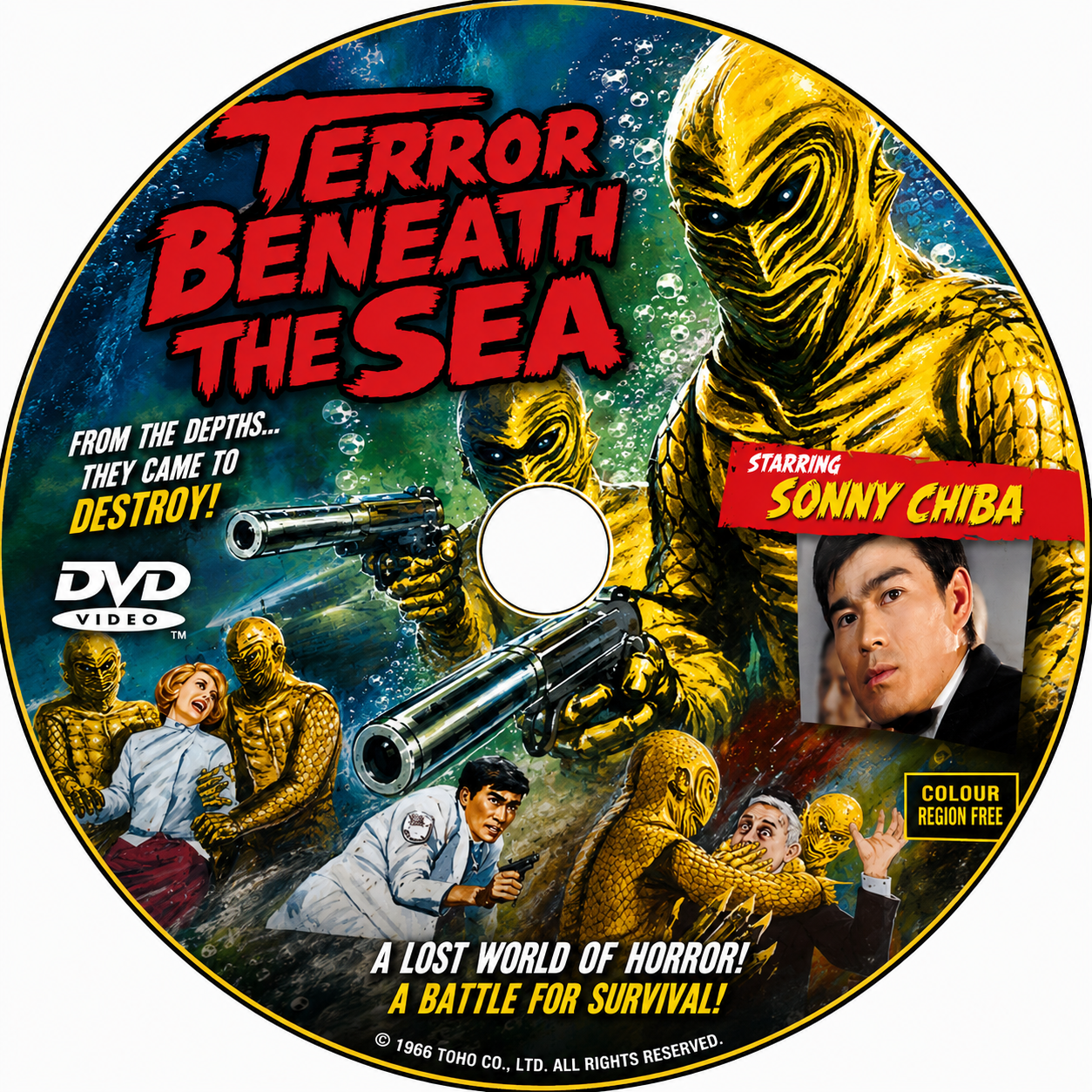 TERROR BENEATH THE SEA (1966) Sonny Chiba • Peggy Neal • Franz Gruber • Andrew Hughes • Tadashi Suganuma • Hideo Murota  - PUBLIC DOMAIN DVD ONLY NO CASE