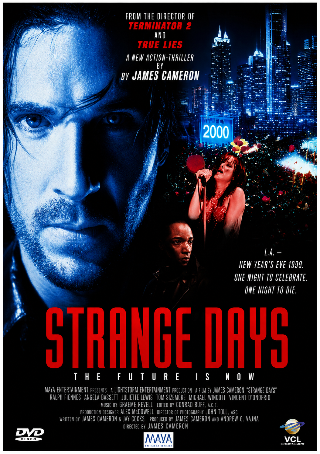 STRANGE DAYS (1995) Ralph Fiennes, Angela Bassett, Juliette Lewis, Tom Sizemore - DVD NO CASE