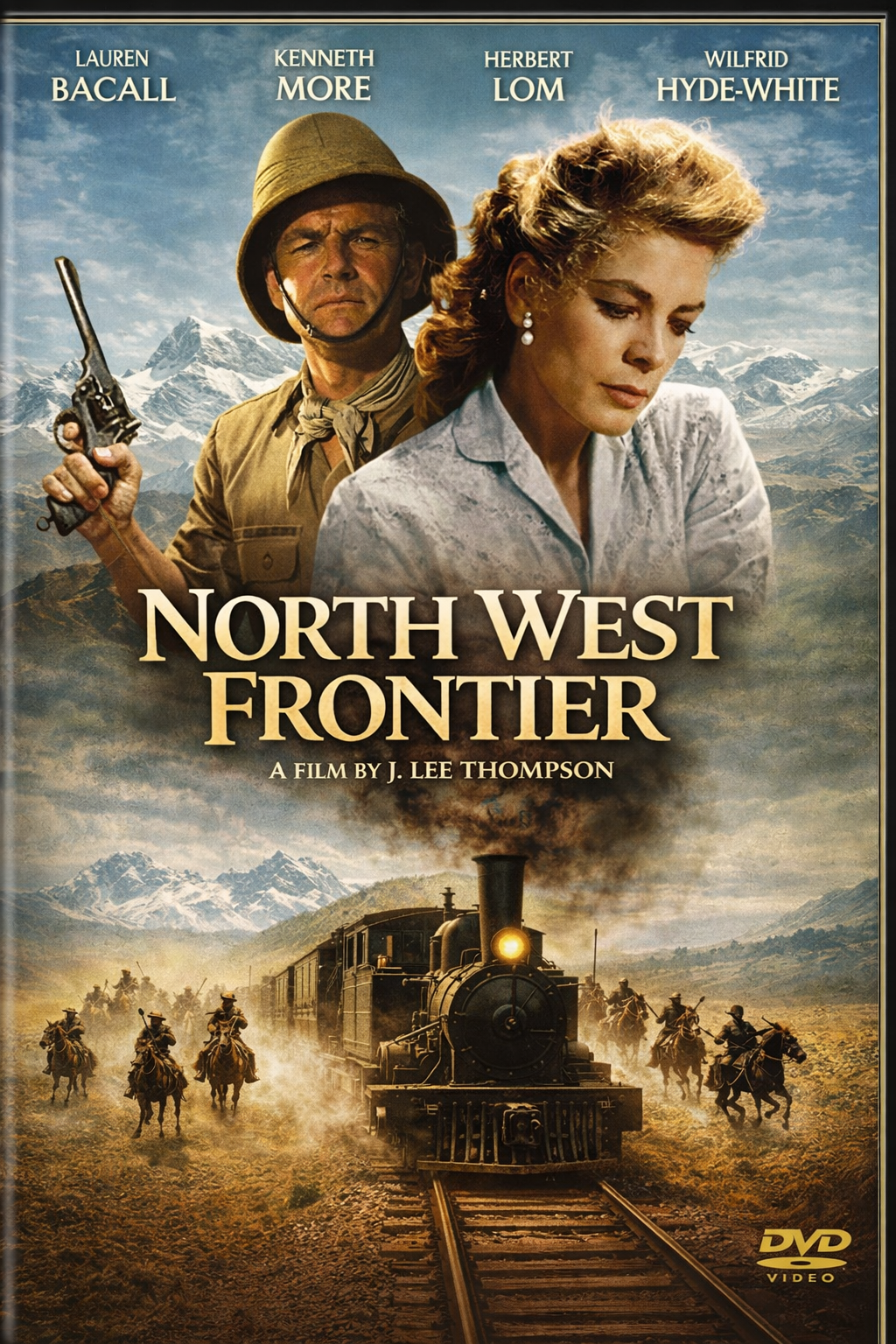 NORTH WEST FRONTIER (1959) Kenneth More,Lauren Bacall,Herbert Lom,Wilfrid Hyde-White, I. S. Johar&nbsp;Public Domain DVD NO CASE