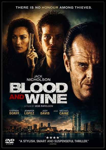 BLOOD AND WINE (1996)  Jack Nicholson, Stephen Dorff, Jennifer Lopez, Judy Davis, Michael Caine - VERY RARE DELETED TITLE ! - DVD NO CASE