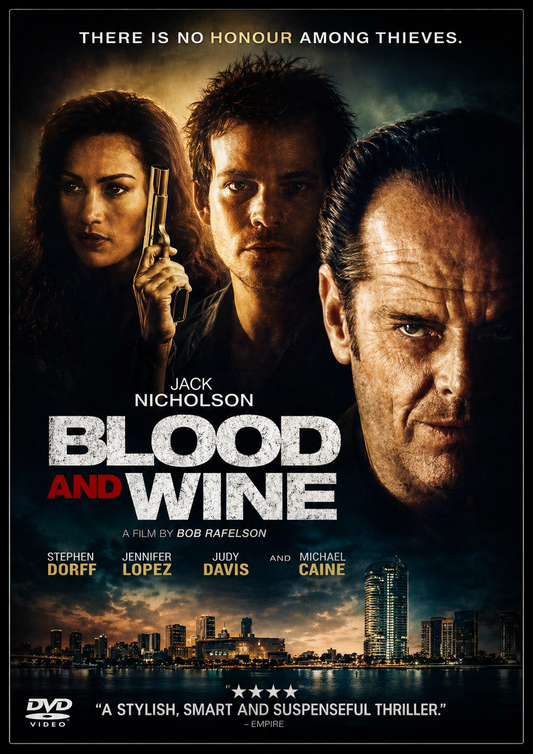 BLOOD AND WINE (1996)  Jack Nicholson, Stephen Dorff, Jennifer Lopez, Judy Davis, Michael Caine - VERY RARE DELETED TITLE ! - DVD NO CASE