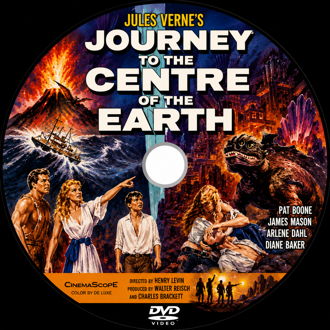 JOURNEY TO THE CENTRE OF THE EARTH (1959) James Mason, Pat Boone, Arlene Dahl - Public Domain Movie DVD NO CASE