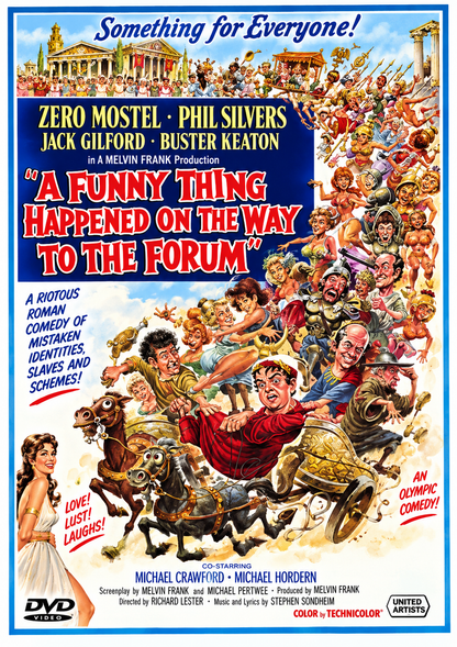 THE FUNNY THING HAPPENED ON THE WAY TO THE FORUM (1966) Zero Mostel • Phil Silvers • Jack Gilford • Buster Keaton • Michael Crawford • Michael Hordern • Annette Andre • Patricia Jessel • Leon Greene • Roy Kinnear - Public Domain Movie DVD NO CASE