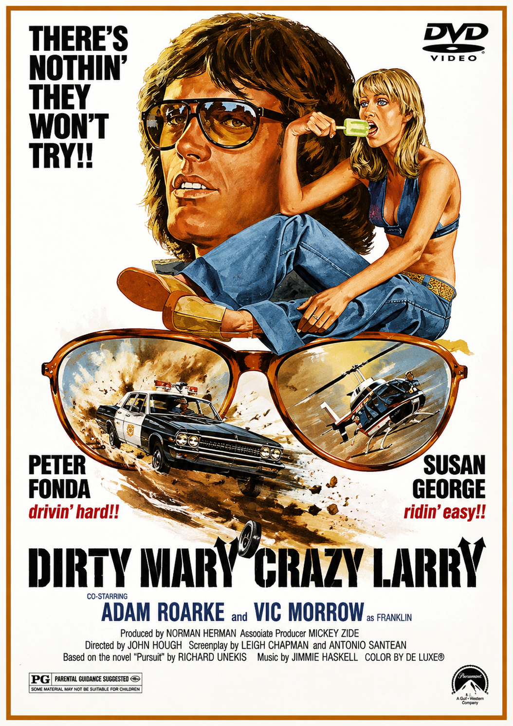DIRTY MARY, CRAZY LARRY (1974) Susan George, Peter Fonda - Public Domain DVD NO CASE